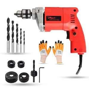 Hillgrove 500W Variable Speed & Reverse Rotation Drill Machine with 5 Pcs Wood Drill Bits, Gloves & 6 Pcs Hole Saw, HGCM916