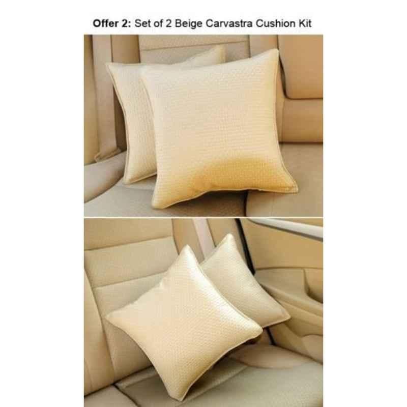 Kozdiko 2 Pcs Memory Foam Beige Car Cushion Pillow Set for Hyundai Verna Fluidic