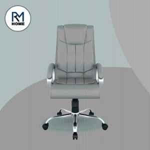 RM HOME Linea PU Leather High Back Grey Ergonomic Revolving Chair