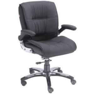 Chair Garage PU Leatherette Black Adjustable Height Office Chair with Back Support, CG143 (Pack of 2)