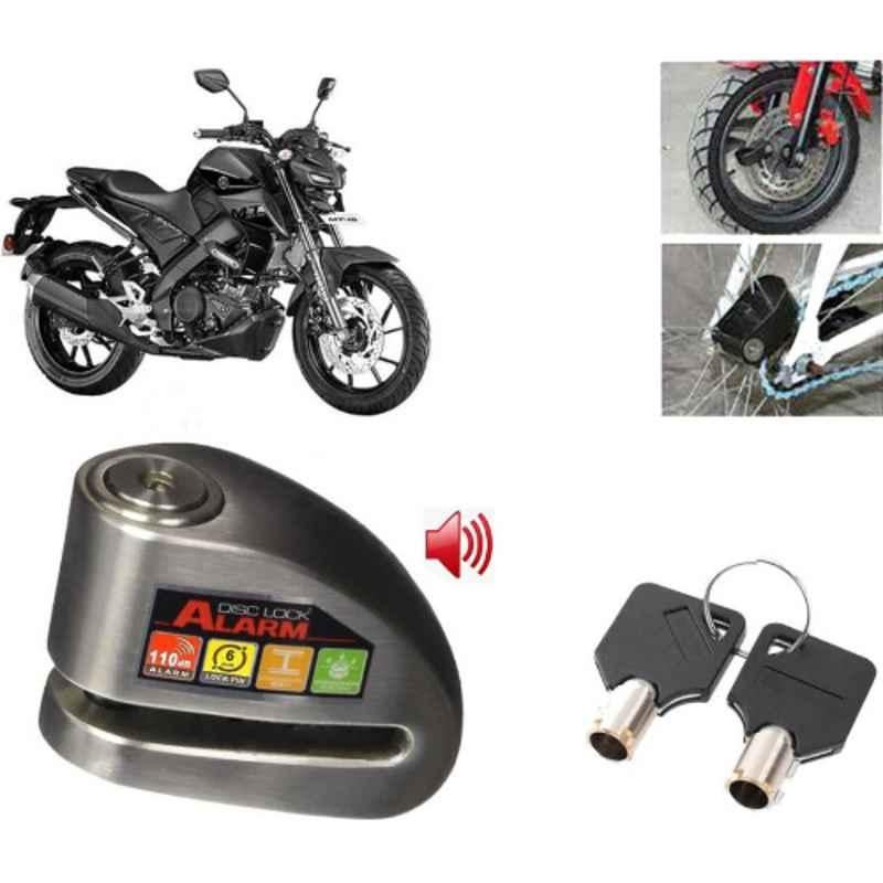 Auto Pearl Steel Black Anti-Theft Alarm Disc Brake Lock for MT 15 New, Lock_808