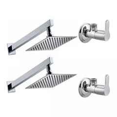 Fastgear 4 Pcs Stainless Steel Silver Chrome Finish Faucet Set with Shower, FG2324