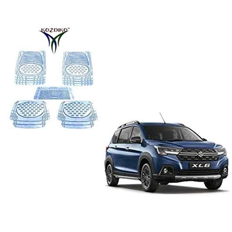 Kozdiko 5 Pcs 6605 PVC & Rubber Clear Car Foot Mat Set for Maruti Suzuki XL6