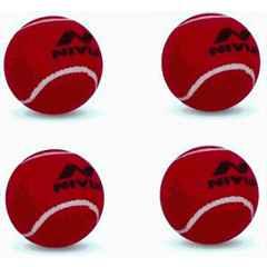 Nivia Hard tennis ball (Pack of 4) Cricket Tennis Ball (Standard) (Pack of 4) Red)