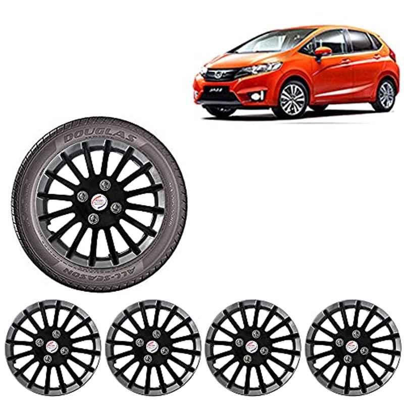 Auto Pearl 4 Pcs 14 inch ABS Black Car Wheel Cover Set for Honda Jazz 2015 E