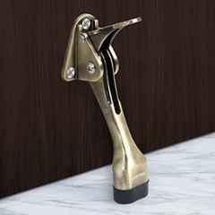 Plantex Premium 5 inch Door Stopper/Door Stopper for Home Hydraulic/Kickdown Stop with One Touch Adjustable Height & Rubber Tip (Pack of 4) Door Stops 186 Antique Brass