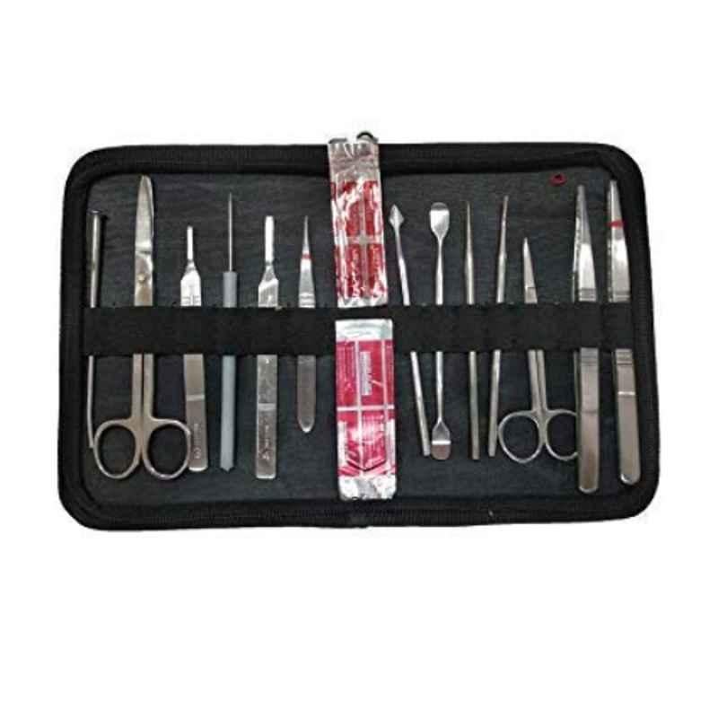 Forgesy 15 Pcs Stainless Steel Silver Dissection Kit, NEW204