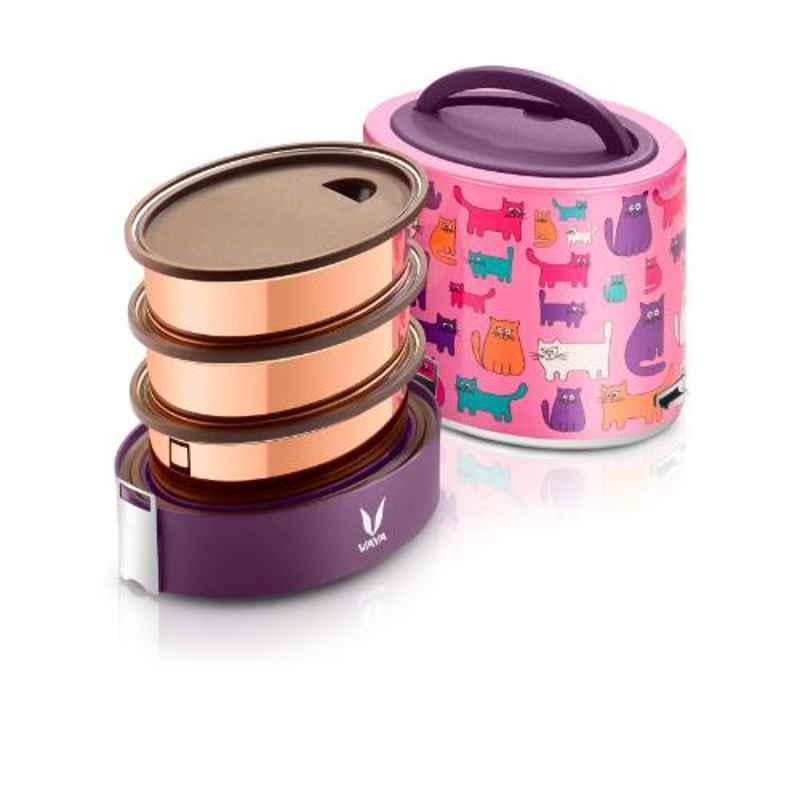 Vaya Tyffyn Cats 1000ml Stainless Steel Lunch Box