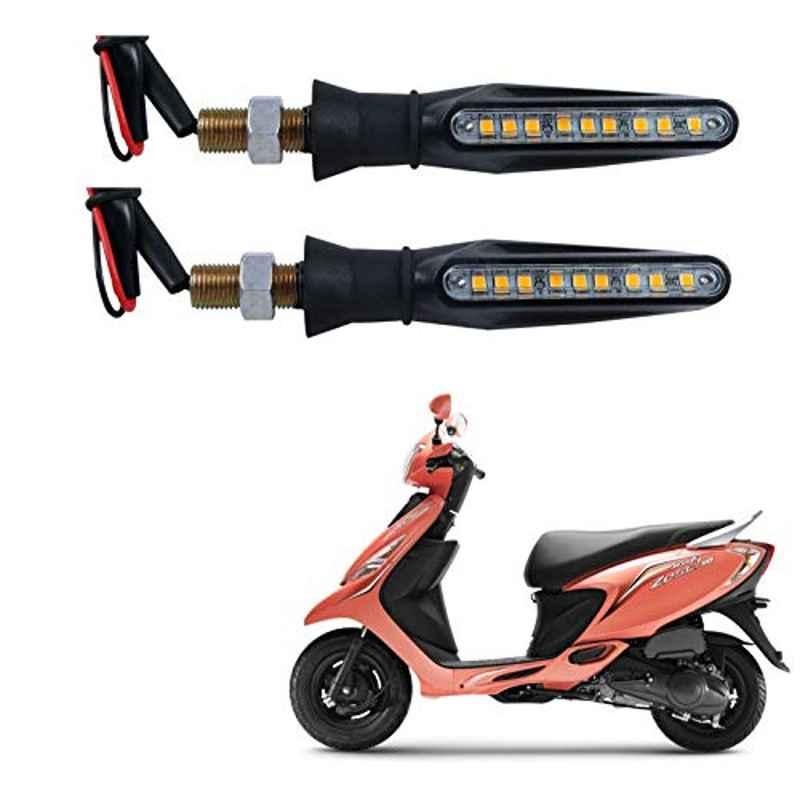 Kozdiko 4 Pcs Plastic Front & Rear Side Sleek Yellow Bike Indicator Set for TVS Zest