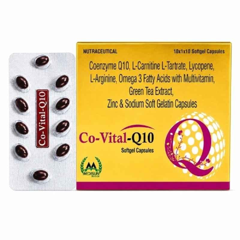 Medisum Biotech 100 Pcs Co-Vital-Q10 Softgel Capsule for Supports Heart Health & Strengthens Immune System
