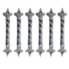 Mix & Match Twisted 6 inch Cast Iron Black Antique Finish Cabinet Pull Handle for Wardrobe, Cupboard & Window (Pack of 6)