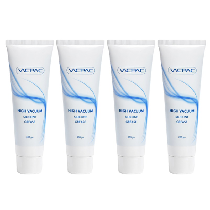 VAC PAC 200g High Vacuum Silicone Grease for Sealing, Protecting & Lubricating (Pack of 4)