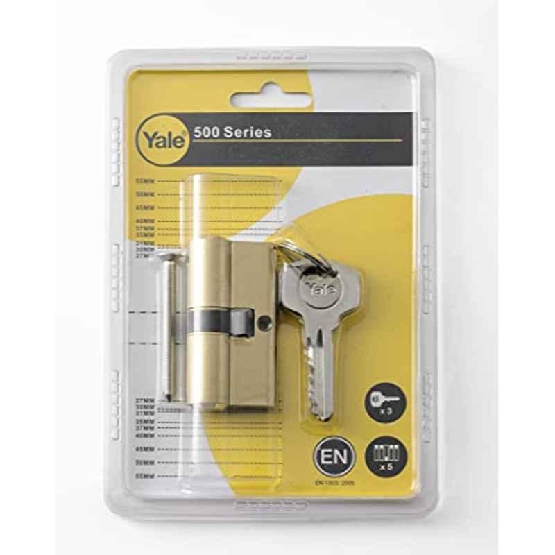 Yale 500 LC-PBRASS 60mm Brass Polished Euro Profile Cylinder Lock