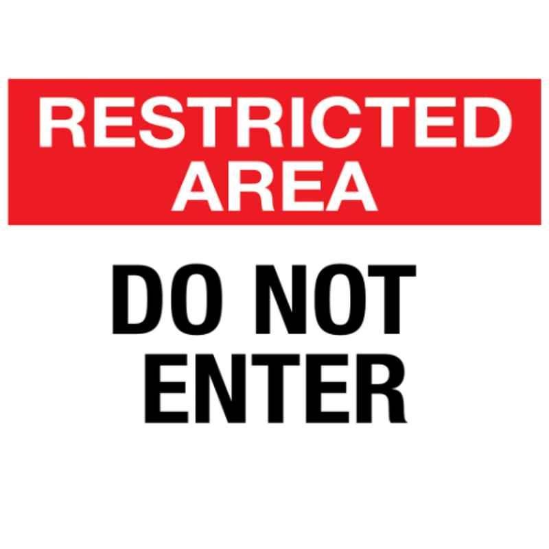 Color World Express Vinyl Self Adhesive Restricted Area Do Not Enter Signage Sticker