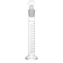 ABGIL 250ml Borosilicate Glass Round Base Cylinder Graduated Single Metric Scale with Pour Out & Stopper, ABG1212