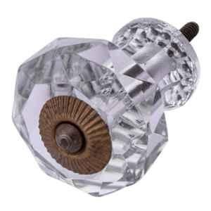 Atom 1.25 Inch Clear Small Crystal Glass Chinapin Cabinet Door knob