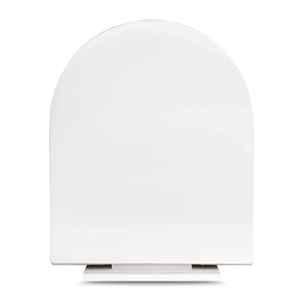 Elegant Casa 42x35cm White Soft Closing PP Round Toilet Seat Commode Cover with Down Screw Fixing, A-12