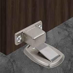 Plantex Zinc Silver Satin Floor Mounted Door Stopper, APS-184