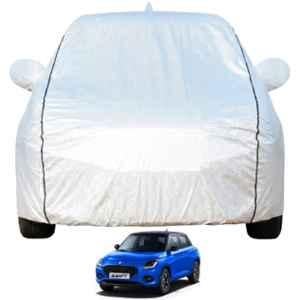 Allextreme Polyester Silver Car Cover with Mirror Pocket for Maruti Swift 2019 & 2026 Models, PV-MSS01