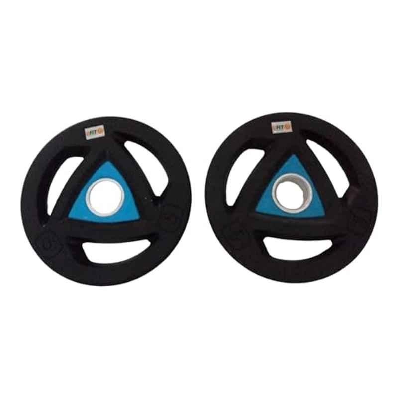 GYM24 Equipment NF-MD 2 Pcs 5kg Rubber Black UFit Olympic Weight Plate Set