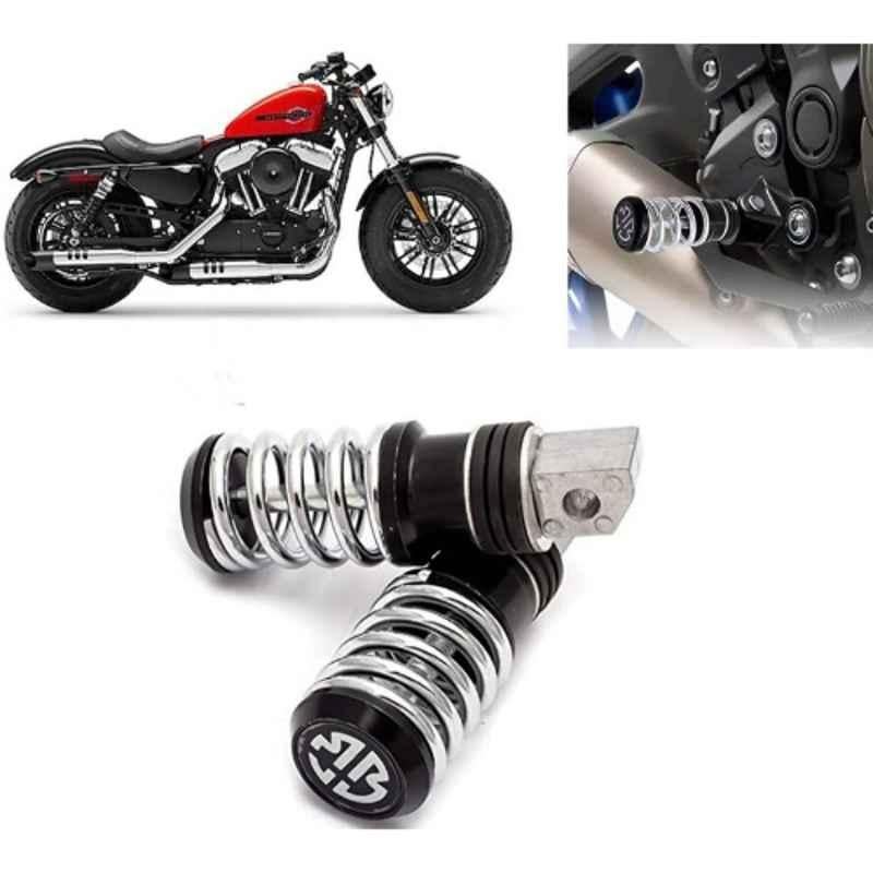 Auto Pearl 2 Pcs Steel Black Foot Rest Spring Coiled Set for Forty Eight