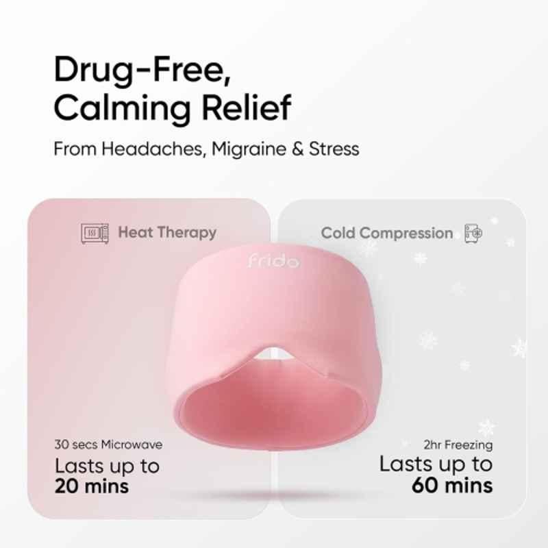 Frido Hot & Cold Therapy Cap for Migraine & Headache Relief, Reusable Pink Stretch Fit Lycra Hat with 360 Head Coverage, FR-CHTC-PNK11