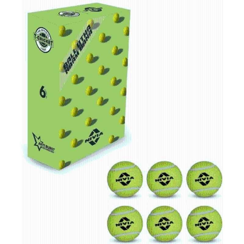 Nivia Cricket Tennis Ball Light Weight (Pack of 6 Balls) Cricket Tennis Ball (Standard) (Pack of 6)