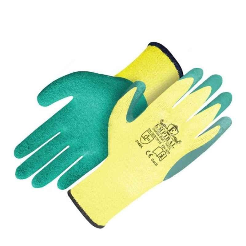 Empiral Gorilla Bull I E124573220 100% Polyester Yellow & Blue Latex Coated Gloves, Size: M