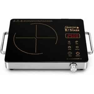 Sukya K Starr SK-1100 2500W Stainless Steel & Glass Black Infrared Cooktop with Touch Panel, 4 Preset Cooking Functions for all Types of Utensil & 1 Year Warranty, SKSIFC2500WGBAUG26