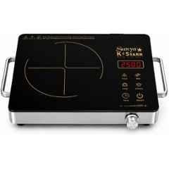 Sukya K Starr SK-1100 2500W Stainless Steel & Glass Black Infrared Cooktop with Touch Panel, 4 Preset Cooking Functions for all Types of Utensil & 1 Year Warranty, SKSIFC2500WGBAUG26