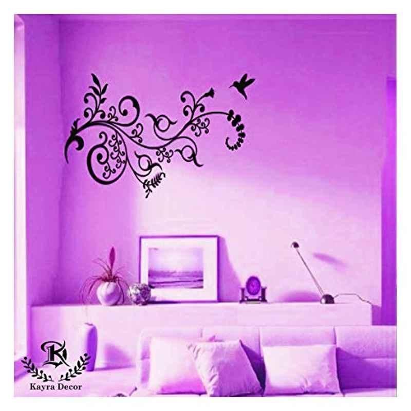 Kayra Decor 16x24 inch PVC Swirl Floral Design Wall Design Stencil, KHSNT138