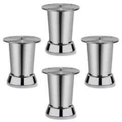 Plantex Heavy Duty Stainless Steel 4 inch Sofa Leg/Bed Furniture Leg Pair for Home/Furniture Legs for Table/Support Legs/Sofa Furniture Leg Chrome Set of 4 Pcs