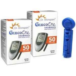 Dr Morepen Dr. Morepen Bg-03 100 Pcs Lancets with 50 Glucometer Strips Box