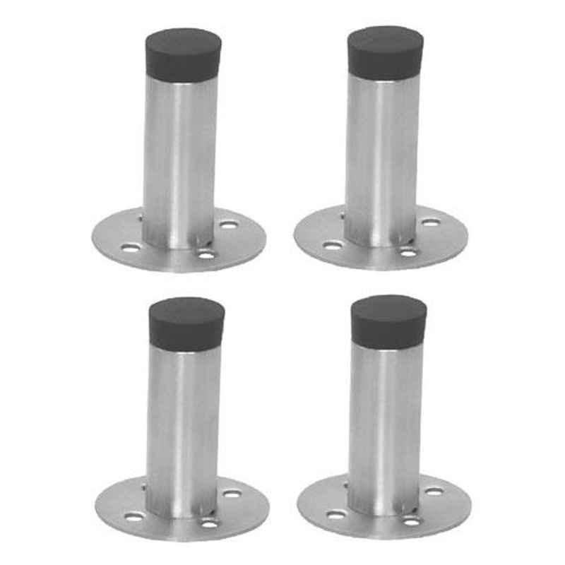 Nixnine Stainless Steel Back Silencer Door Stopper with Rubber Pad, SS_REG_A-605_4PS (Pack of 4)