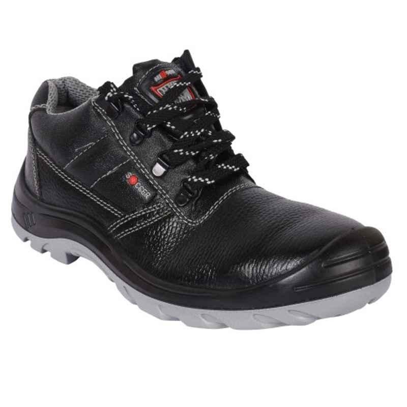 Hillson Soccer Steel Toe Black Work Safety Shoes, Size: 10