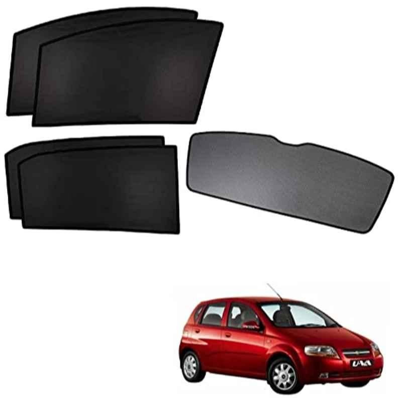 Kozdiko 5 Pcs Polyester Black Non Magnetic Window & Rear Sun Shades Set for Chevrolet Uva