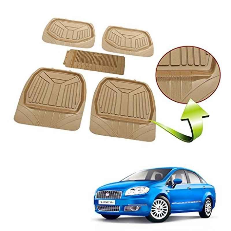 Kozdiko 5 Pcs Rubber Beige 3G Rubber Mat Set for Ford Eecosports