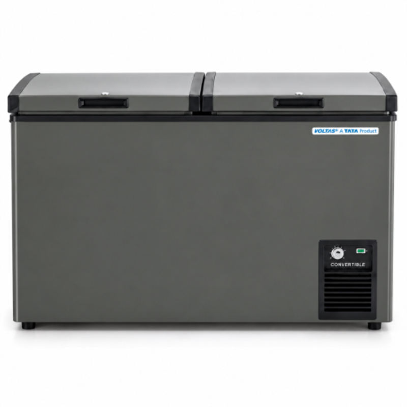 Voltas 320 Litre Grey Double Door Convertible Deep Freezer, CVF320DB3-P-GE (MOQ-5)