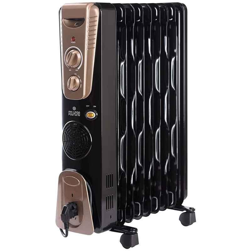 Polycab 2900W 13 Fin Black OFR Room Heater-BFS