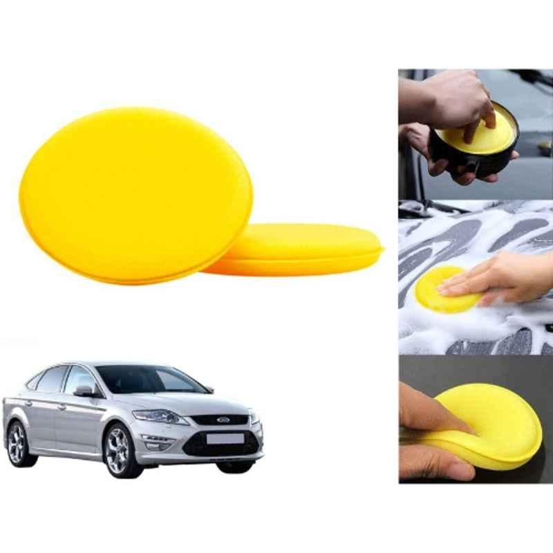Auto Pearl Polyurethane Beige Washing & Waxing Polish Foam Sponge for Mondeo (Pack of 2)