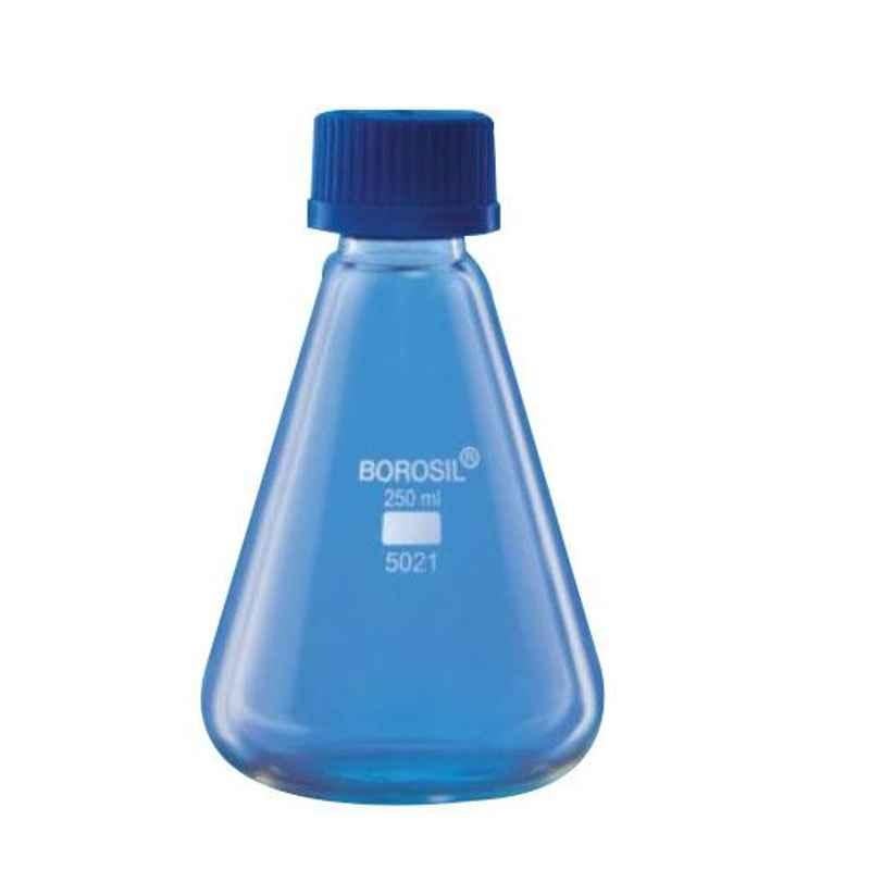 Borosil 250ml GL45 Conical Flask with Screw Cap, 5021021