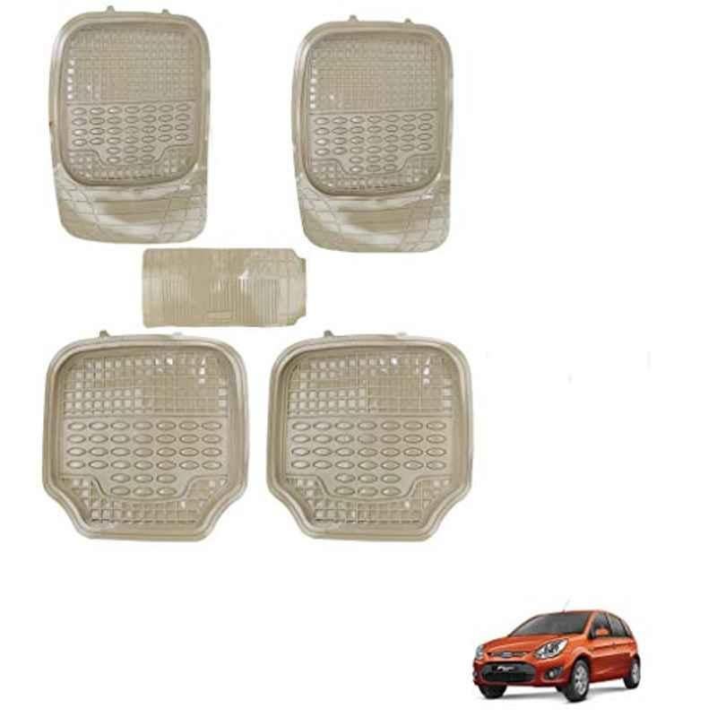 Kozdiko 5 Pcs 4G Beige Rubber & PVC Heavy Car Foot Mat Set for Ford Old Figo 2009-2014, koz_81016