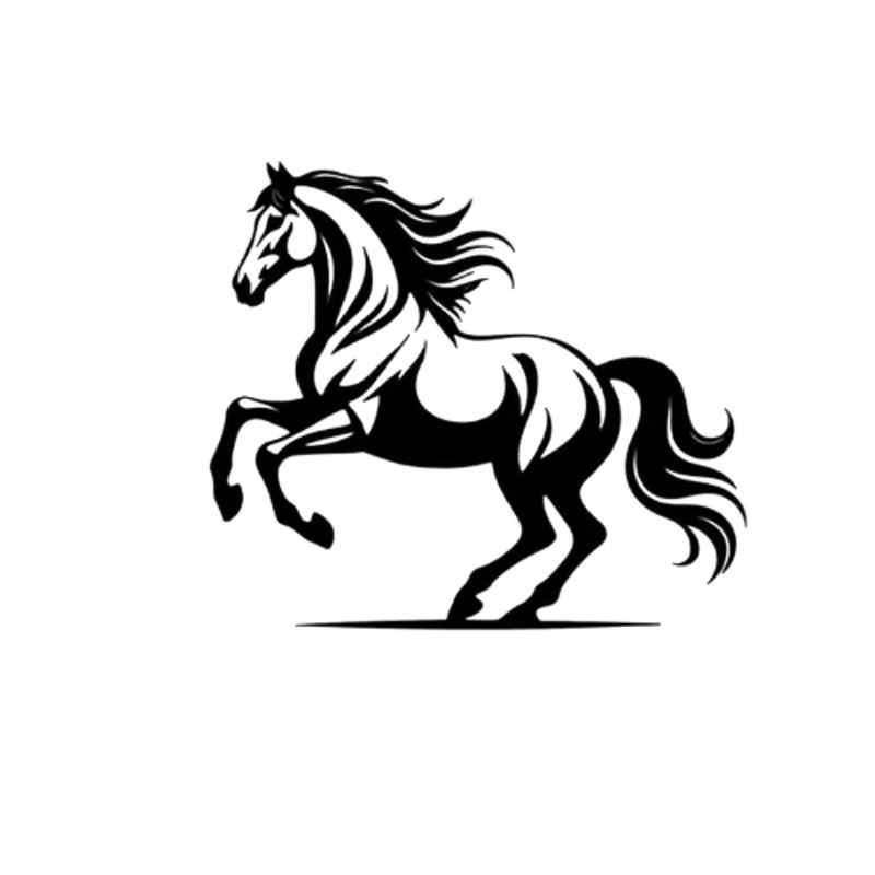 Khushi Udyog Metal Black Rearing Horse Wall Art for Living Room & Bedroom