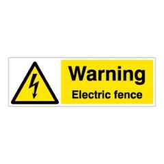 SUNSIGNS 450x150mm Vinyl & Sun Board Warning Electric Fence Signage, SN0064VNLM1HPIAAL