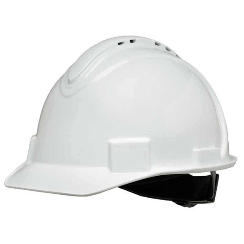 Honeywell North 52-63cm HDPE White Vented Short Brim Hard Hat with 4-Point Ratchet Suspension, NSB11001E