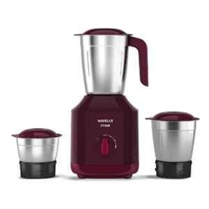 Havells Stone 500W ABS Red Mixer Grinder with 3 Stainless Steel Jar, GHFMGBGR050