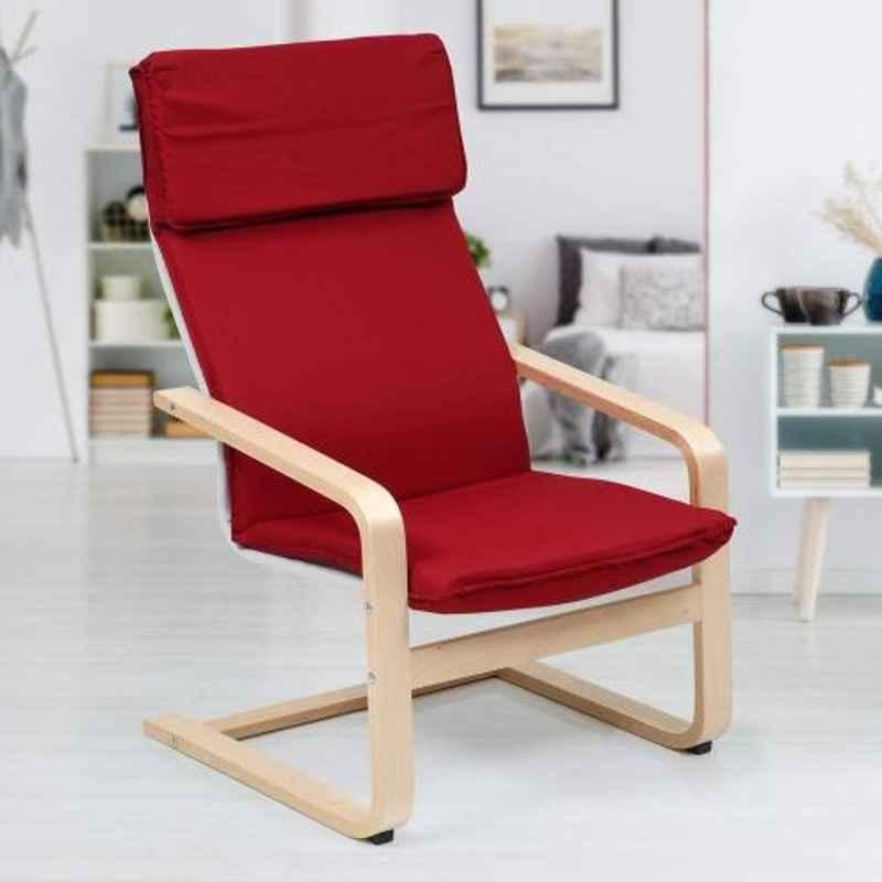Evok Maroon Harlem Leatherette Easy Chair, FOOCECFBMTMR68271I