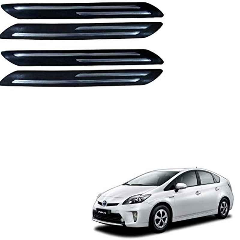 Kozdiko 4 Pcs Double Chrome Bumper Protector Black Set for Toyota Prius
