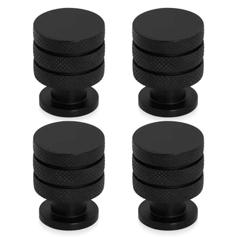 Plantex Knobs for Drawer/Drawer Knobs/Cabinet Knobs/Drawer knobs Handle/Pull-Push Knobs for Home/Office Drawers (Pack of 4) Black