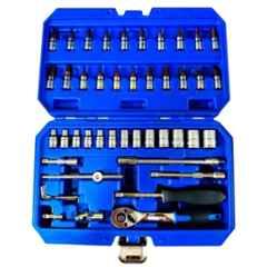 Eastman 46 Pcs 1/4 inch Chrome Vanadium Steel Socket & Bit Set with Mirror Finish, E-2261